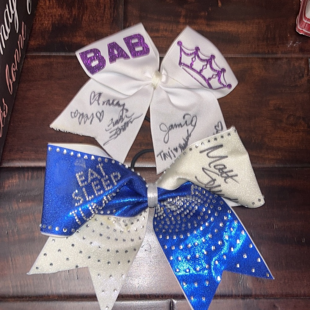Autographed cheer bows